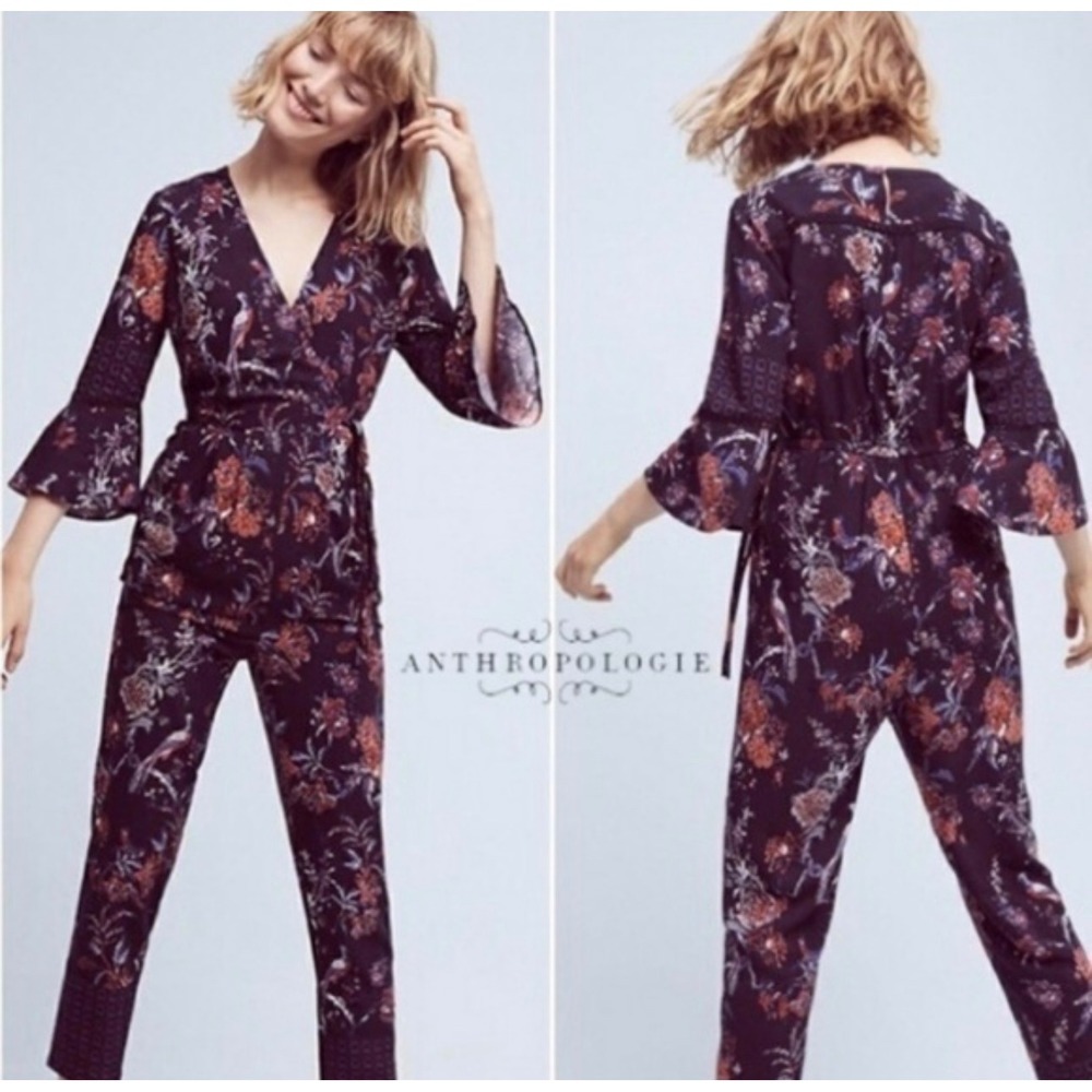 ANTHROPOLOGIE MAEVE Wrap Jumpsuit,‎ Size 8, EUC